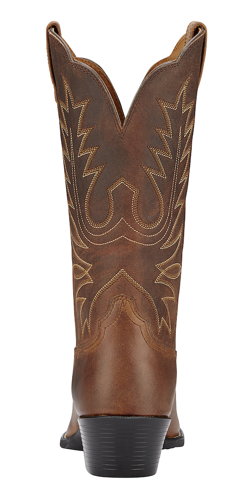 Women's Heritage R Toe Western Boots in Distressed Brown, B Medium Width,  Regular Calf, Size 36.5, by Ariat
