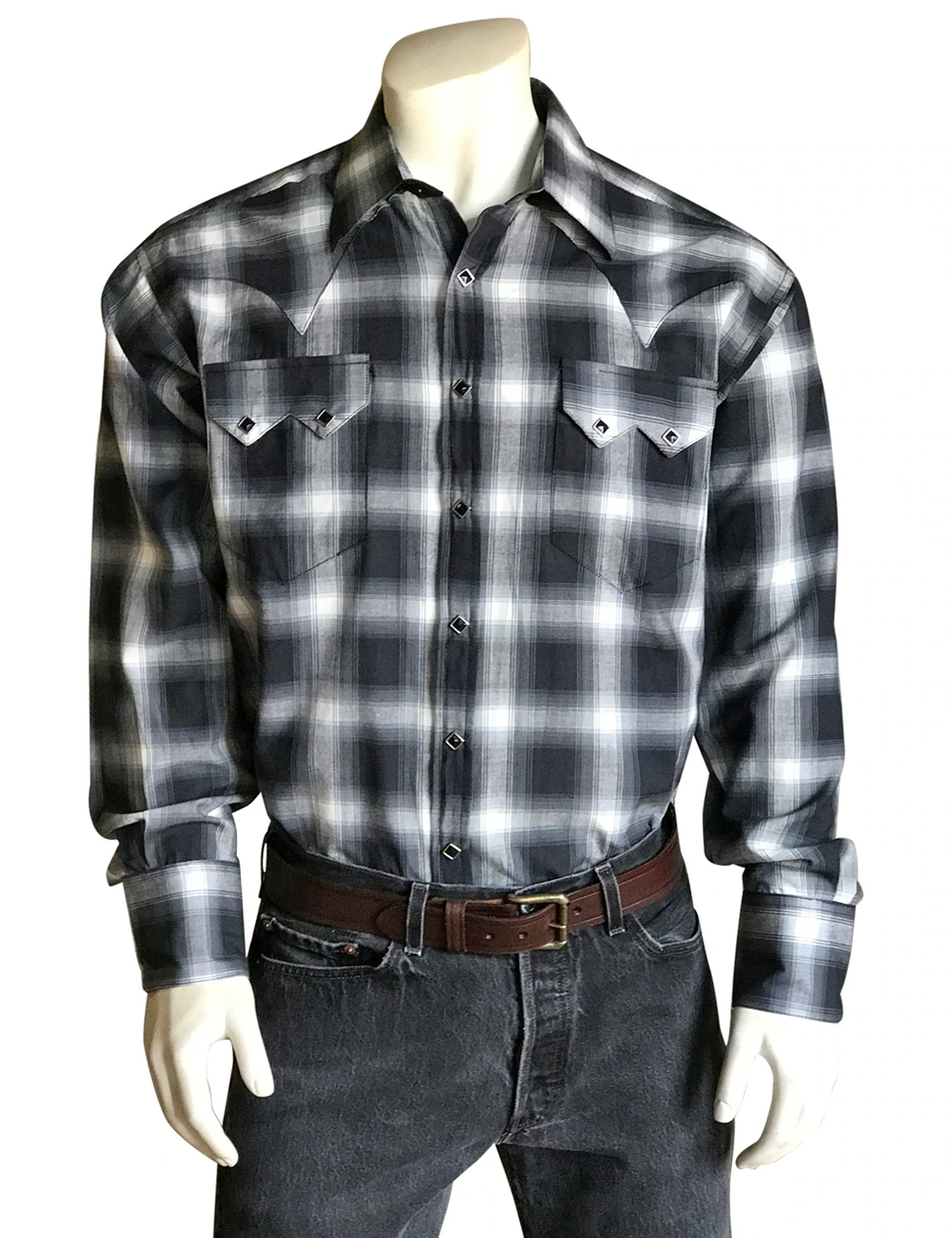 Mens Rockmount Shadow Plaid Western Shirt