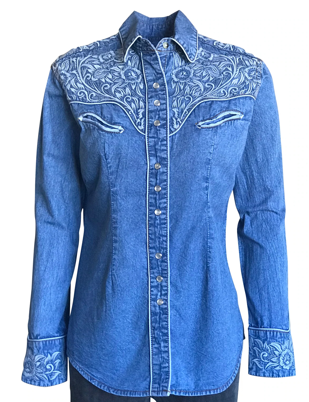 Womens Rockmount Embroidered Denim Shirt