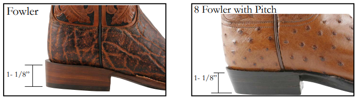 fowler slanted heel vs. straight